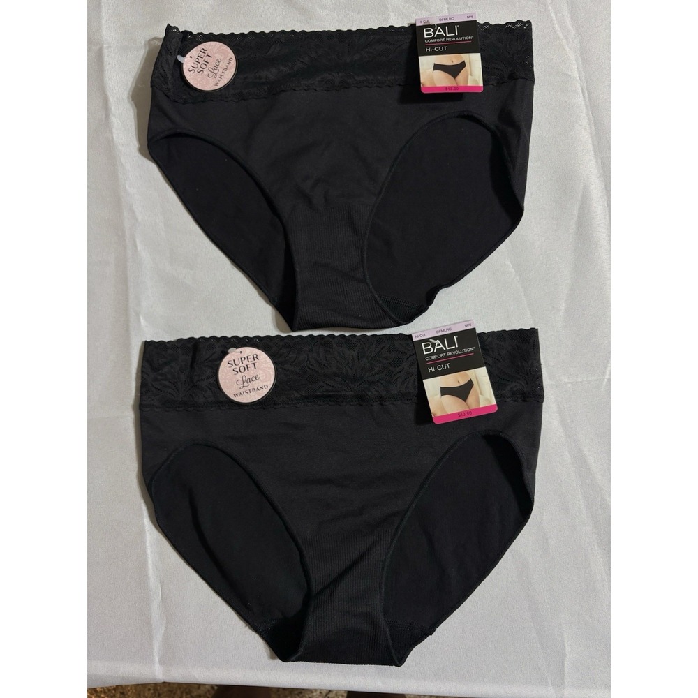 NEW Bali Comfort Revolution Seamless Lace Hi-Cut Panty DFMLHC 2 Pack Medium 6